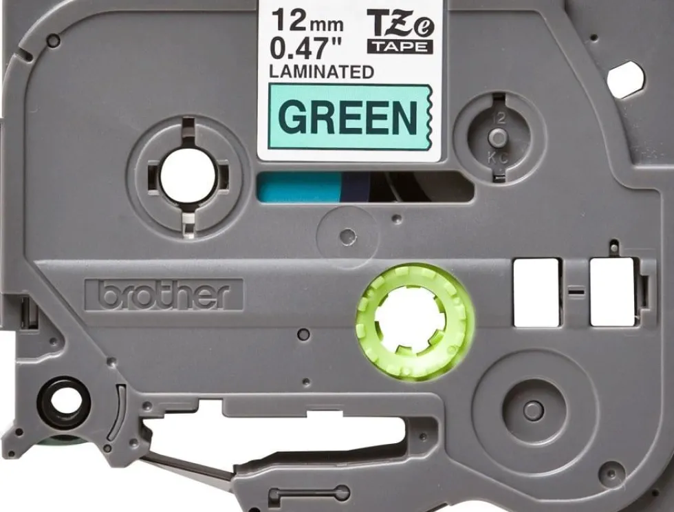 Tape 12mm TZe-731 svart på grön