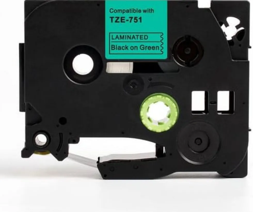 Tape 24mm TZe-751 svart på grön