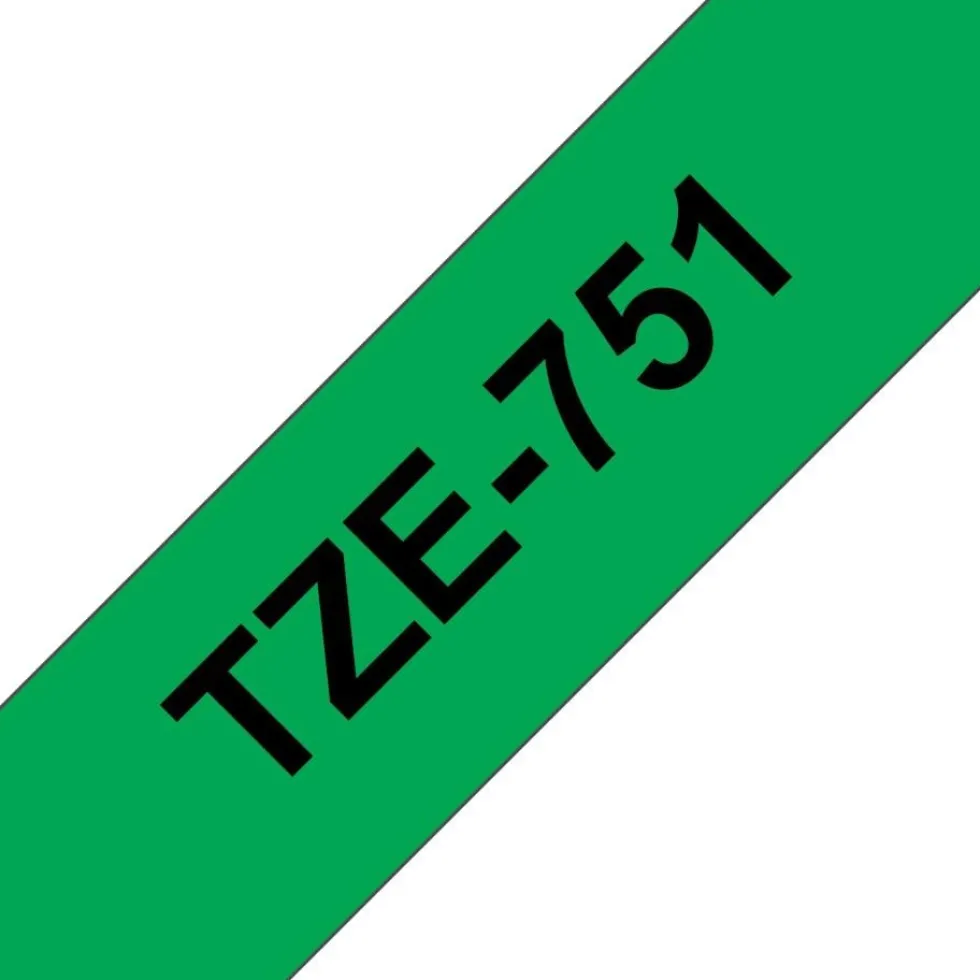 Tape 24mm TZe-751 svart på grön
