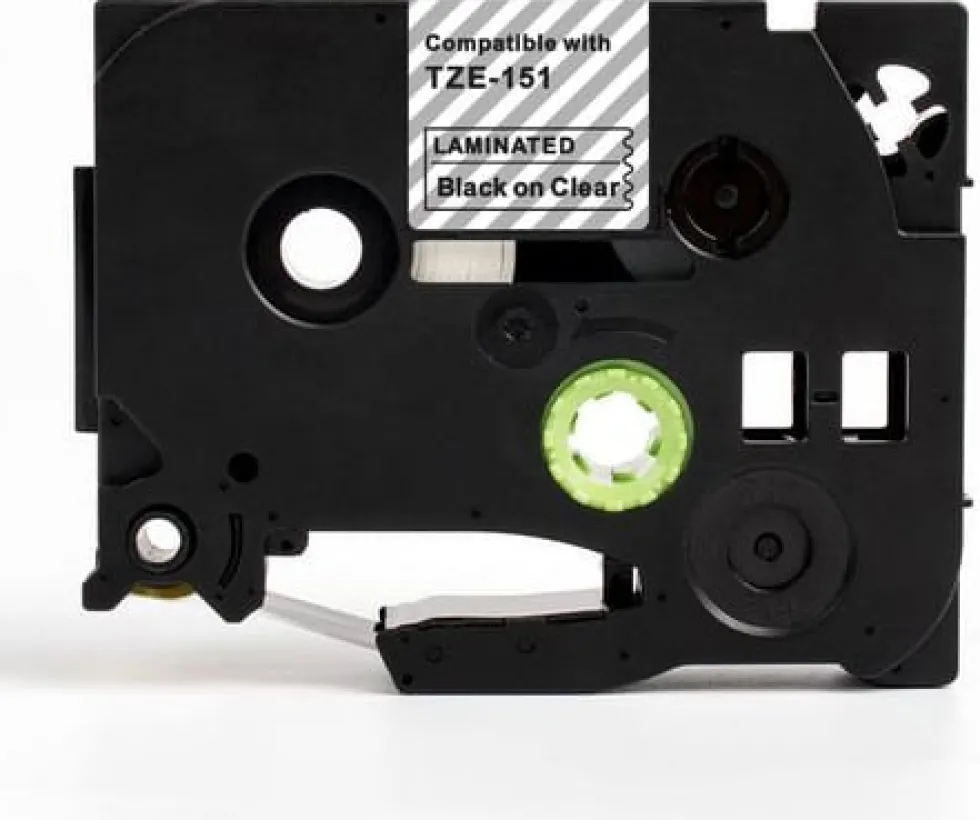 Tape 24mm TZe-151 svart på klar