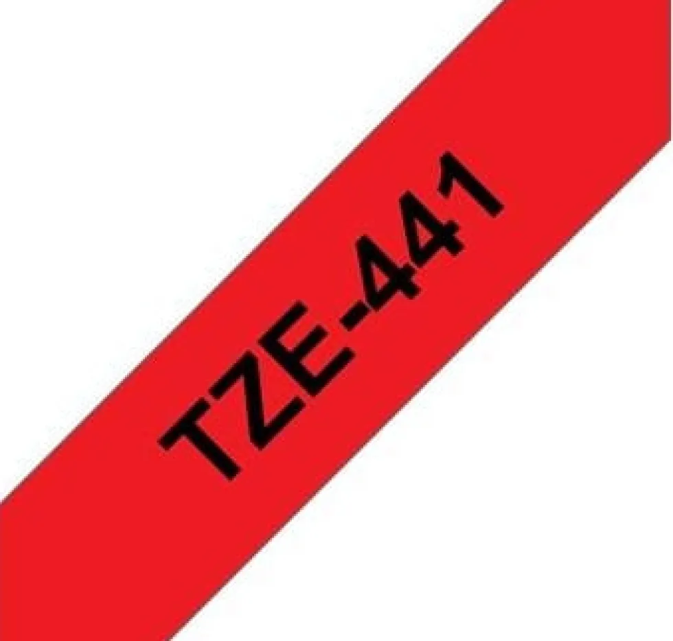 Tape 18mm TZe-441 svart på röd