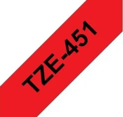Tape 24mm TZe-451 svart på röd