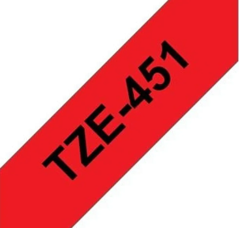 Tape 24mm TZe-451 svart på röd