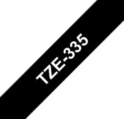 Tape 12mm TZe-335 vit på svart