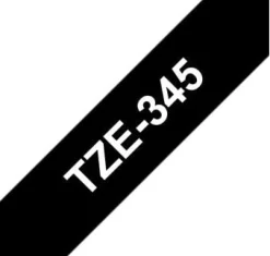 Tape 18mm TZe-345 vit på svart