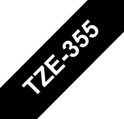 Tape 24mm TZe-355 vit på svart