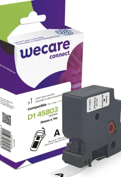 Tape WECARE 19mm svart på vit