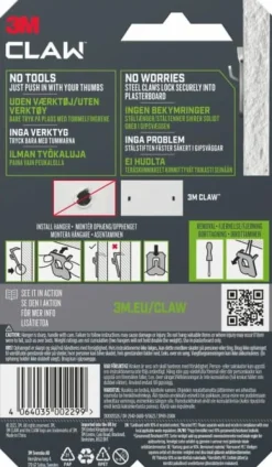 Tavelkrok för gipsvägg 11 kg 2 krokar