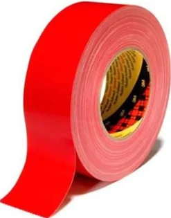 Tejp Textil Plastbelagd Röd, 25mm x 50m