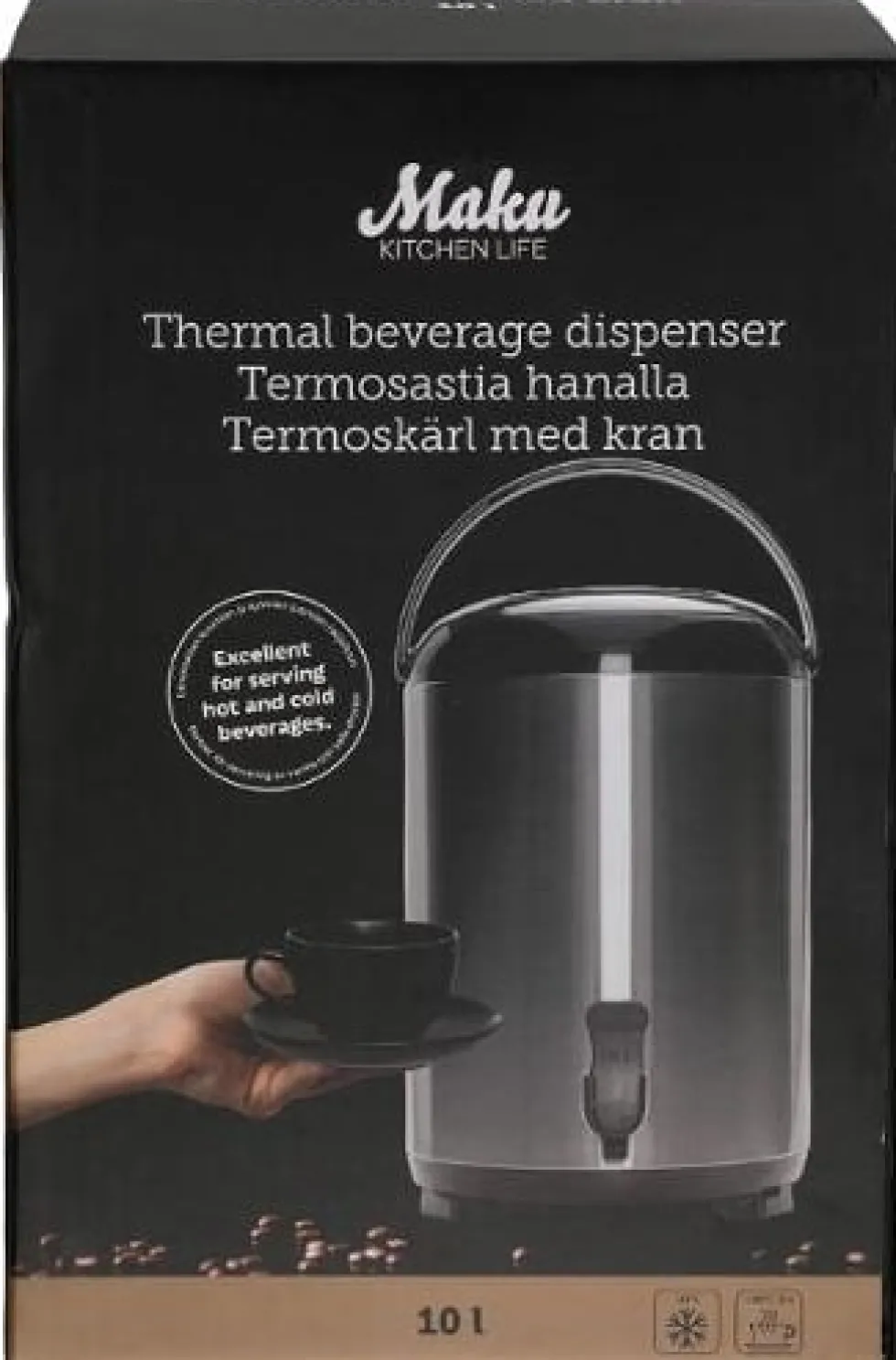 Termos MAKU kran varmt/kallt 10L rostfri
