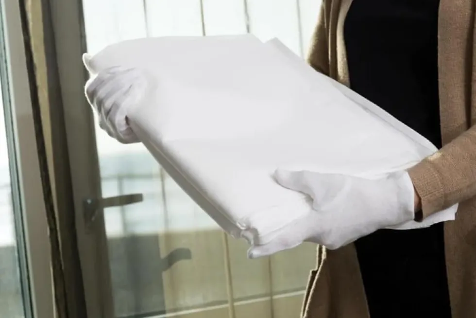 Textilhandske 0450 vit 26cm L 12/fp