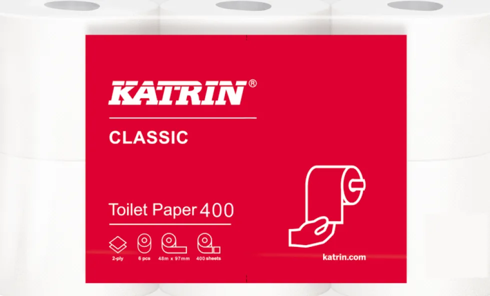 Toalettpapper KATRIN Classic 400ark, 2-lag, 42rl/fp