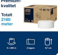 Toalettpapper TORK Jumbo Premium T1, 2-lag, soft, 6/FP