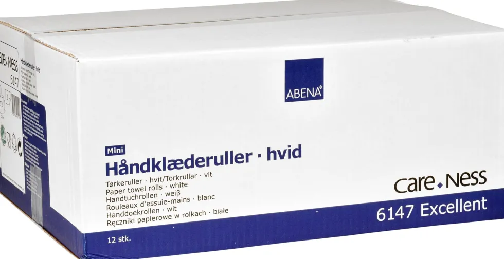 Torkrulle mini centermatad 1-lag vit 120m x 20,3cm 12/krt
