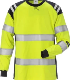 T-Shirt l/ä Flam Kl 3 Dam Gul/Marin M