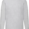T-shirt Långärmad FRUIT gråmelange 4XL