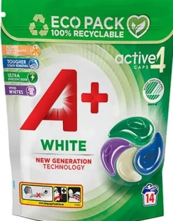 Tvättkapslar A+ White Active4 14/fp