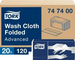 Tvättlapp TORK Adv 4-lag vit 2400/fp