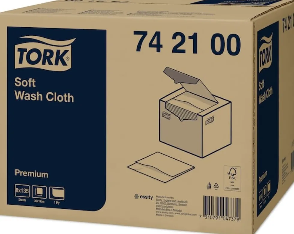 Tvättlapp TORK Pre 1-lag vit 1080/fp