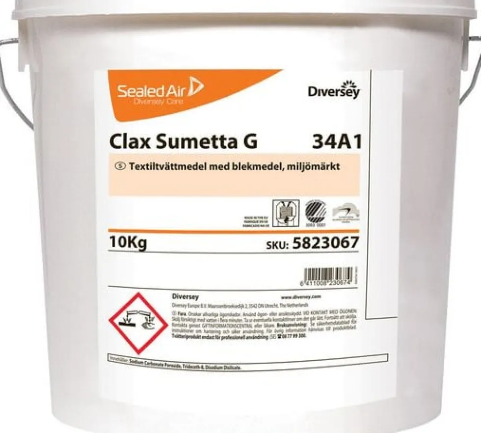 Tvättmedel Clax Sumetta free, hink, 10kg