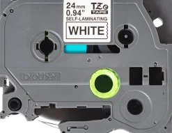 TZe-SL self laminated tape black on white 24 mm