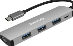 USB-C Dock HDMI+3xUSB+PD 100W, Alu