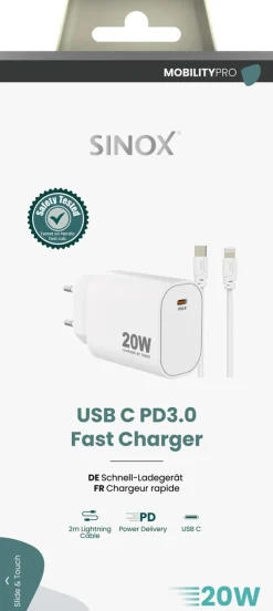 USB-C laddare 20W + lightning