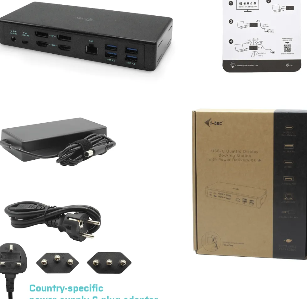 USB-C quattro dock 2xDP 2xHDMI 1xUSB-C 5xUSB-A GLAN 85W PD