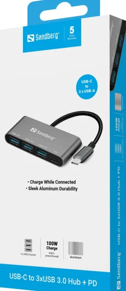 USB-C to 3 x USB 3.0 Converter, White