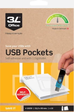USB-ficka självhäftande 10/fp