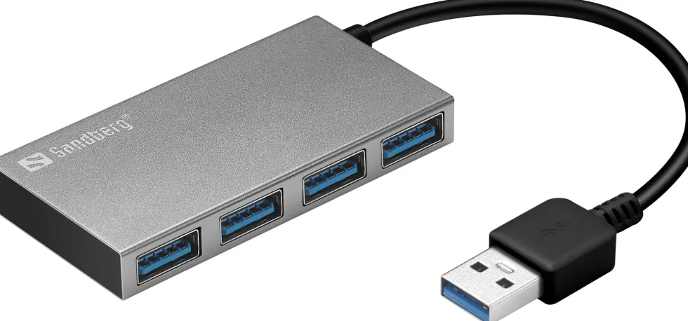 USB 3.0 Pocket Hub 4 Ports, Silver
