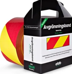 Varningsband 75mmx500m gul/röd