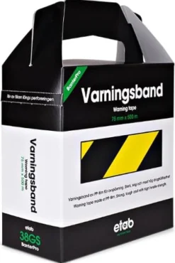 Varningsband 75mmx500m gul/svart