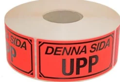 Varningsetikett Denna sida upp 1000/rl