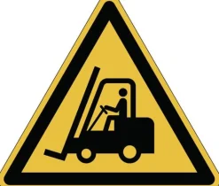 Varseldekal 'Varning för truckar'