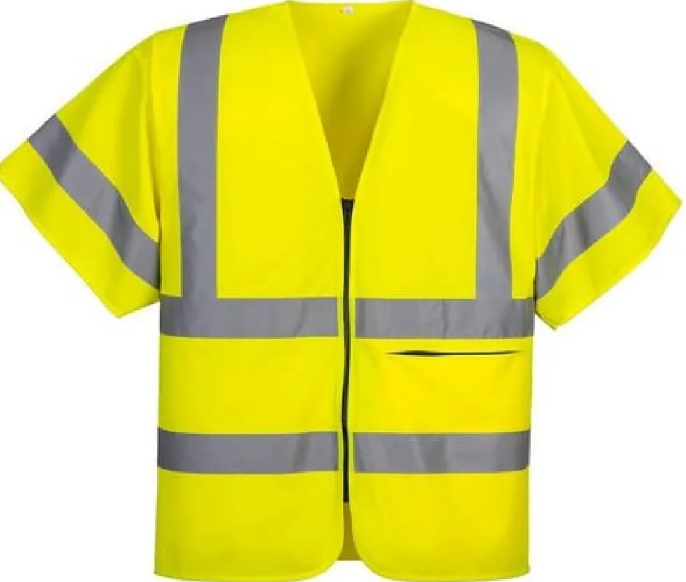 Varselväst zip PW C372 gul 3XL kl 2/3