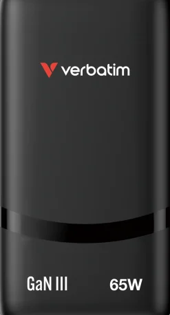 VERBATIM Fold 'n' Go GaN Charger 65W EU 2xUSB-C, Black