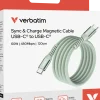 VERBATIM Sync N Charge USB-C to USB-C 60W Magnet Green 1.20m