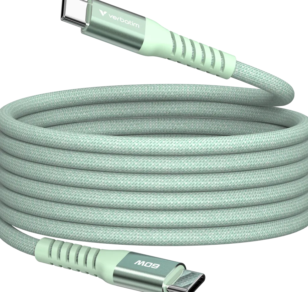 VERBATIM Sync N Charge USB-C to USB-C 60W Magnet Green 1.20m