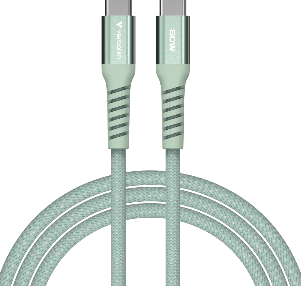 VERBATIM Sync N Charge USB-C to USB-C 60W Magnet Green 1.20m