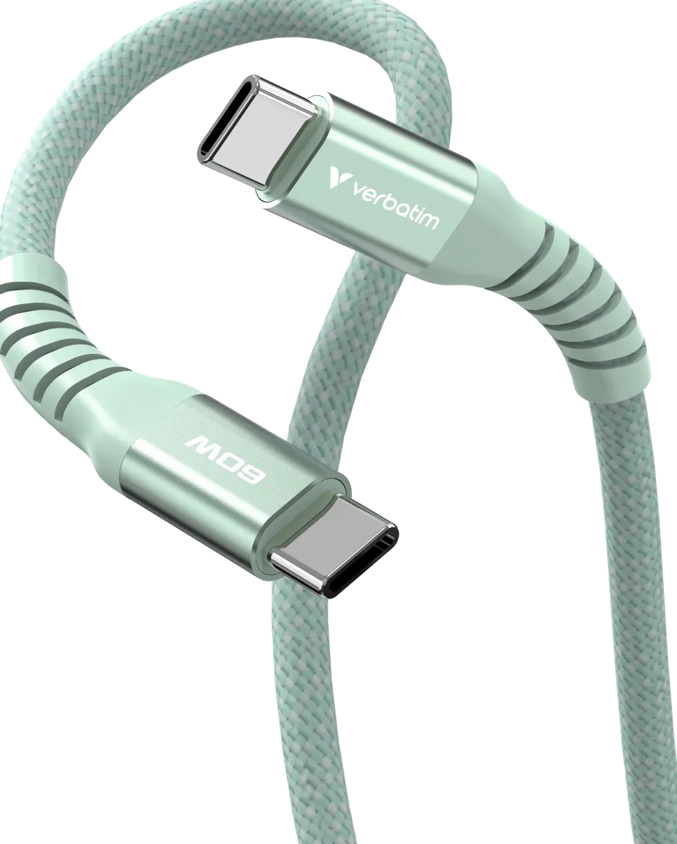 VERBATIM Sync N Charge USB-C to USB-C 60W Magnet Green 1.20m