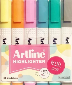 Överstrykningspenna Artline 660 Pastel 6-P