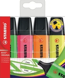 Överstrykningspenna STABILO Original, 4-pack
