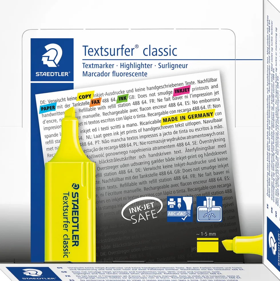 Överstrykningspenna Textsurfer gul