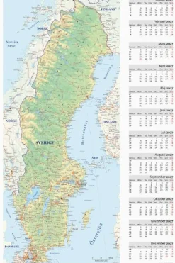 Väggblad Sverigekarta 2027