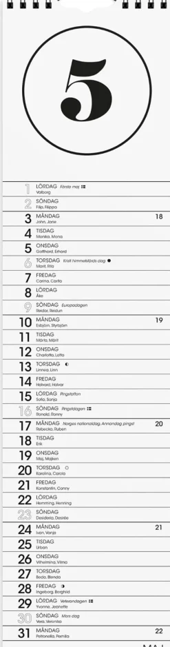 Väggkalender Simple 2027