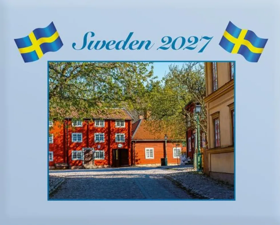 Väggkalender Sweden 2027 med kuvert