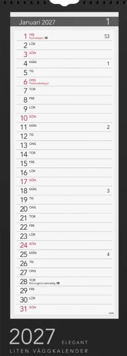 Väggkal Lilla Miljökalender Elegant 2027