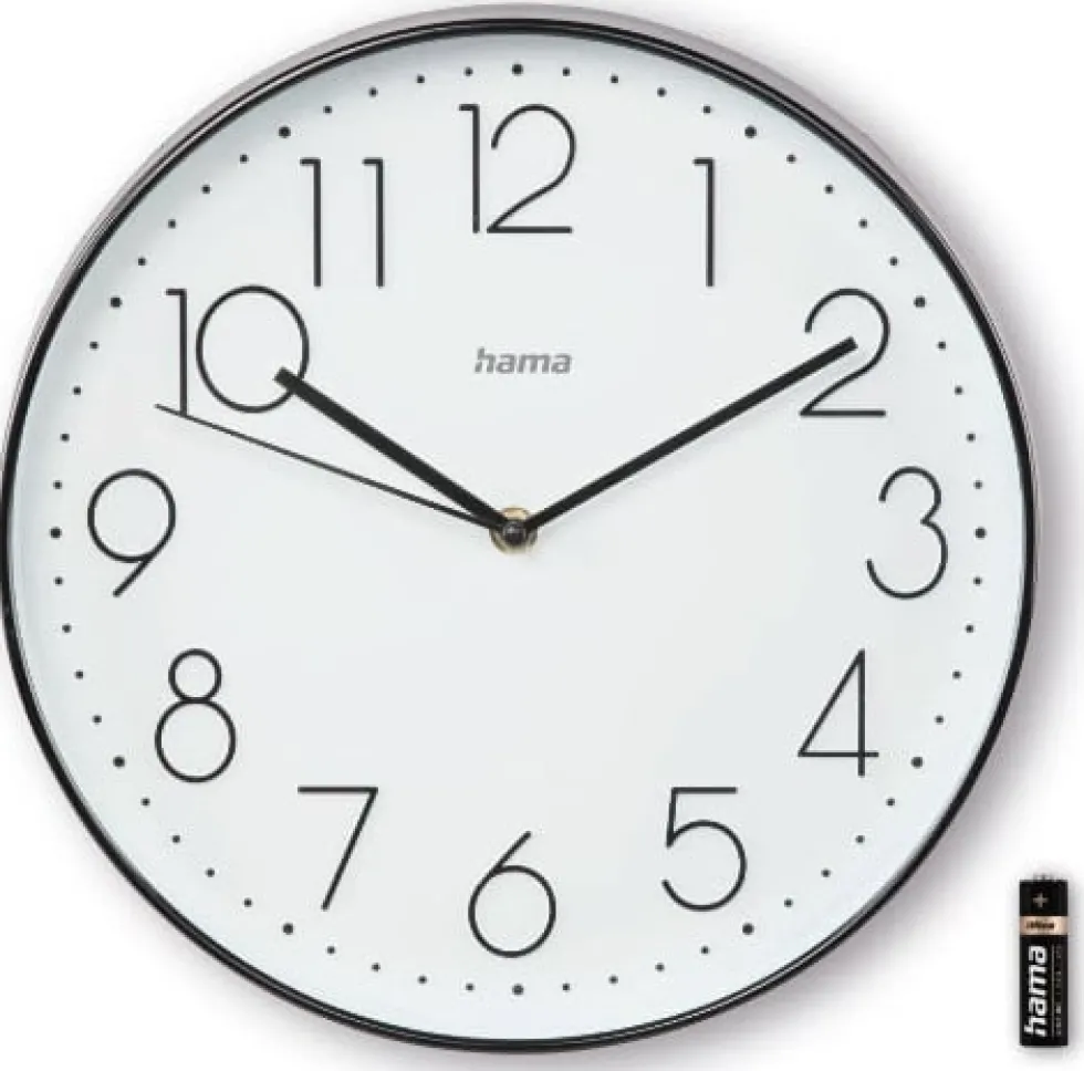 Väggur HAMA Corsica 30cm svart/vit