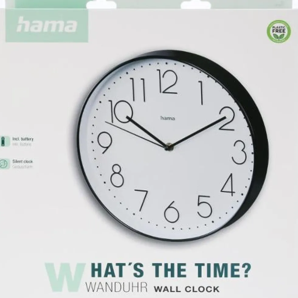 Väggur HAMA Corsica 30cm svart/vit
